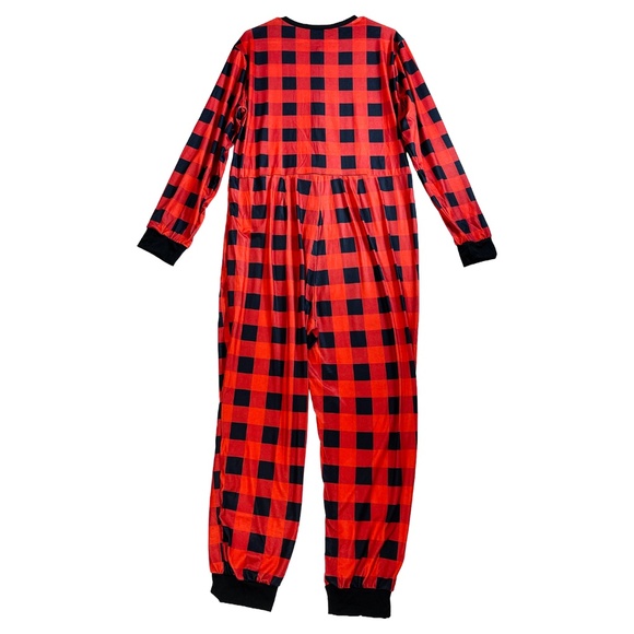 Christmas Pajamas Onesie Buffalo Plaid Large - Picture 2 of 9